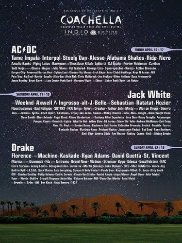 Line-up completo do Coachella 2015 (Foto: Divulgação)