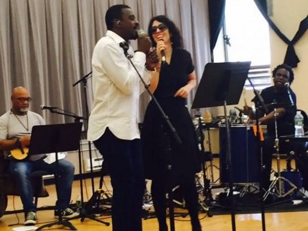 Seu Jorge e Marisa Monte ensaiando nesta manhã (Foto: Reprodução)